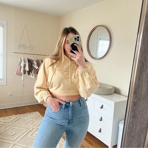 Fashion nova yellow cropped hoodie